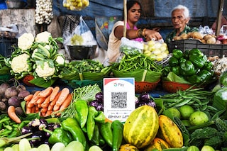 A rise in cashless payments and UPI has been cited as one of the reasons for the increase in the GDP rate. Image: Ashish Vaishnav/SOPA Images/LightRocket via Getty Images