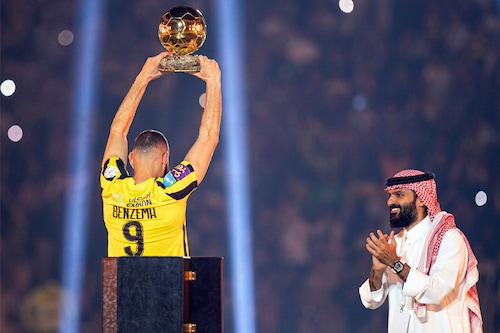 35 year-old French soccer star, Karim Benzema left Real Madrid and signed a three-year contract with Al-Ittihad Image: Stringer/Anadolu Agency via Getty Images