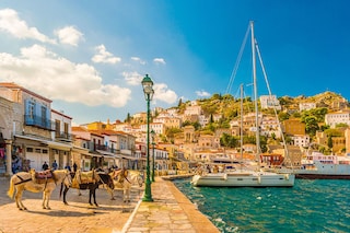 On the Greek island of Hydra, you get around by donkey. On the Greek island of Hydra, you get around by donkey. Image: CJ_Romas / Getty Images