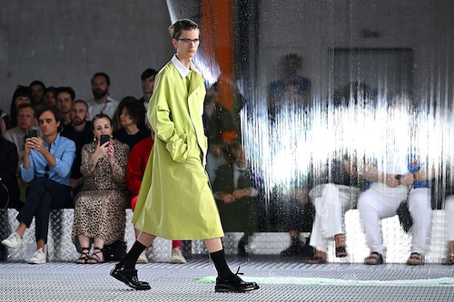 A model presents a creation for Prada Men"s Spring - Summer 2024 fashion show as part of the Fashion Week in Milan, on June 18, 2023.
Image: Andreas Solaro / AFP