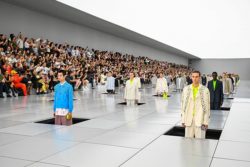 Models on the runway during the Dior Homme Menswear Spring/Summer 2024 show as part of Paris Fashion Week on June 23, 2023 in Paris, France.