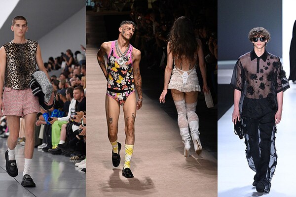 Menswear took a sensual turn at the leading luxury houses during the recent Fashion Weeks for spring-summer 2024.
Image: Julien De Rosa / Andreas Solaro / AFP