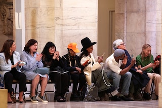 A limited number of guests at the Marc Jacobs Fall 2023 Runway Show at New York Public Library, also featured ChatGPT as a special guest. June 26, 2023 in New York City.<br>&nbspImage: Dimitrios Kambouris/Getty Images for Marc Jacobs