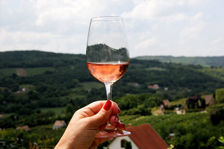 RosÃ© wine is often associated with France, but Chile, New Zealand and Romania are also producers.
Image: Shutterstock