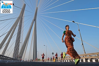 In 2023, the Tata Mumbai Marathon raised â‚¹39.68 crore for its 103 participating NGOs
Image: Satish Bhate/ Hindustan Times via Getty Images