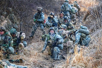 US soldiers from the 2nd Infantry Division participate in a joint Freedom Shield (FS) exercise with South Korean soldiers on March 16, 2023, in Paju, South Korea. South Korea and the United States kicked off a regular combined military exercise amid heightened tensions caused by North Korea"s missile tests and hardening rhetoric against the allies. The computer simulation-based Freedom Shield (FS) exercise"s 11-day run is held under "realistic" scenarios reflective of the North"s evolving nuclear and missile threats. The exercise is held concurrently with a field training exercise, called the Warrior Shield. North Korea fired a long-range ballistic missile toward the East Sea today, hours before summit talks between the leaders of South Korea and Japan on pending bilateral issues and regional security.