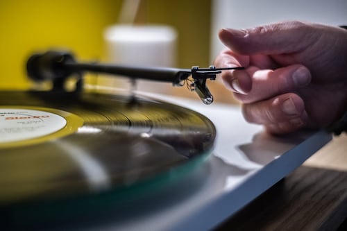 A turntable vinyl record player in a music store in Paris.
Image: Martin Bureau / AFP A turntable vinyl record player in a music store in Paris.
Image: Martin Bureau / AFP