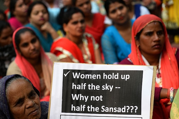 India is a signatory to the Convention on the Elimination of All Forms of Discrimination against Women (CEDAW), which requires the Government to adopt measures for the elimination of all forms of discrimination against women.
Image: Sajjad Hussain / AFP