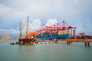 The Colombo West International Terminal (CWIT) project under construction in Colombo, Sri Lanka, on Wednesday, Nov. 8, 2023. Image: Thilina Kaluthotage/Bloomberg via Getty Images