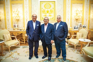 (From left) Brothers Prakash, Gopichand and Ashok Hinduja are now laying the groundwork for a conglomerate for the next century
Image: KT Watson