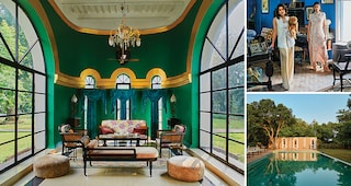 (Clockwise from left) The Belgadia Palace has 10 living areas, apart from 15 bedrooms as part of the homestay  Akshita and
Mrinalika Bhanjdeo the swimming pool
Image: Courtesy The Belgadia