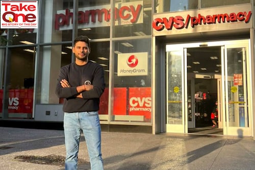 Bala Sarda, founder Vahdam India, outside a CVS store