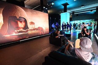 People attend the Ubisoft Forward livestream event in Los Angeles, California, on June 12, 2023. The event features a look at upcoming Ubisoft games. Image: Robyn Beck / AFP