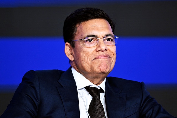 Sajjan Jindal, Managing Director of JSW Steel attends the first day of the three-day B20 Summit in New Delhi on August 25, 2023. (Photo by Sajjad HUSSAIN / AFP)