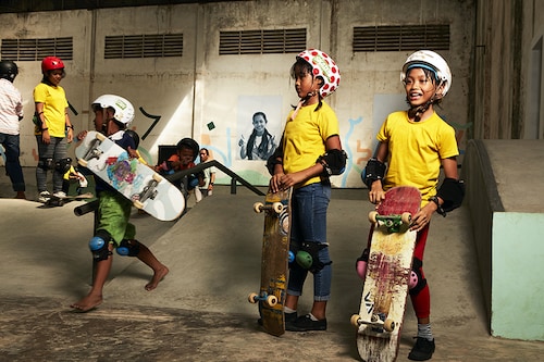 Italian artist Lorenzo Vitturi"s photography series on children skateboarding in Cambodia on display at the NCPA, Mumbai
Image: Lorenzo Vitturi Italian artist Lorenzo Vitturi"s photography series on children skateboarding in Cambodia on display at the NCPA, Mumbai
Image: Lorenzo Vitturi