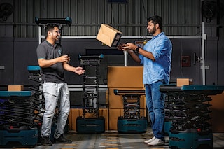 Shahid Memon (left), co-founder and CTO, and Pramod Ghadge, co-founder and CEO, Unbox Robotics Labs
Image: Shailendra Pardeshi for Forbes India