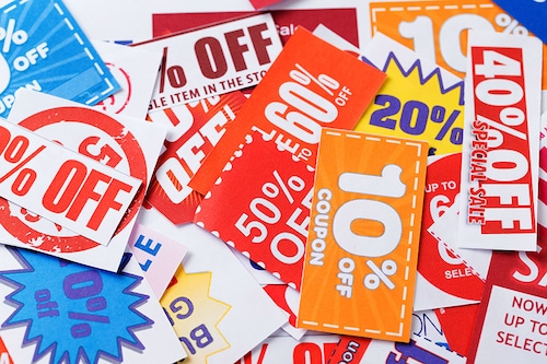 The sellers frame the purchase opportunity as a "deal," and this seems to provide the consumer an extra utility, a kind of joy for the realized savings.
Image: Shutterstock The sellers frame the purchase opportunity as a "deal," and this seems to provide the consumer an extra utility, a kind of joy for the realized savings.
Image: Shutterstock