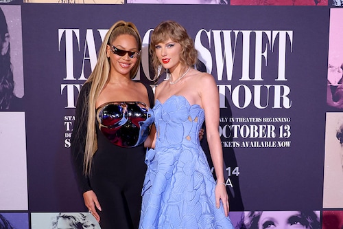 (L-R) Beyoncé Knowles-Carter and Taylor Swift attend the "Taylor Swift: The Eras Tour" Concert Movie World Premiere at AMC The Grove 14 on October 11, 2023 in Los Angeles, California. Image: John Shearer/Getty Images for TAS (L-R) Beyoncé Knowles-Carter and Taylor Swift attend the "Taylor Swift: The Eras Tour" Concert Movie World Premiere at AMC The Grove 14 on October 11, 2023 in Los Angeles, California. Image: John Shearer/Getty Images for TAS