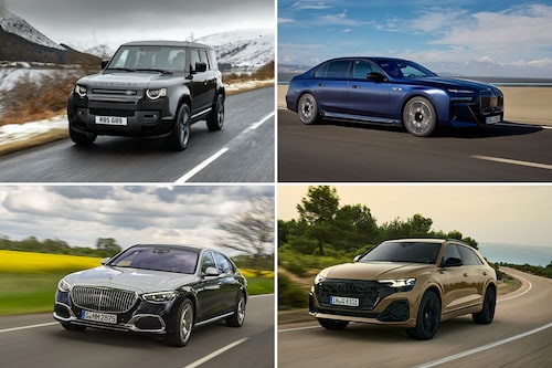 (Clockswise from left) JLR, BMW, Mercedes-Benz and Audi are leading the Indian luxury car market.