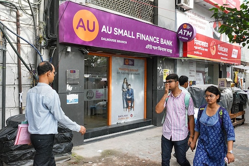 The respective boards of AU Small Finance Bank and peer Fincare Small Finance Bank had met on Sunday to approve an all-stock merger of the two entities. Image: Debarchan Chatterjee/NurPhoto via Getty Images The respective boards of AU Small Finance Bank and peer Fincare Small Finance Bank had met on Sunday to approve an all-stock merger of the two entities. Image: Debarchan Chatterjee/NurPhoto via Getty Images
