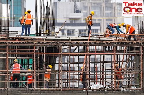 Besides the low base factor due to Covid-led hit earlier, what also led to the growth was private consumption or capital expenditure and increase in services on the supply side. Image: Punit Paranjpe / AFP