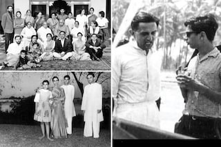 (Clockwise from top) The Sarabhai family Vikram Sarabhai with son Kartikeya Mallika (extreme left), Mrinalini, Kartikeya and Vikram (right)
Image: Courtesy Sarabhai Family