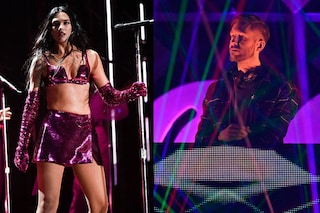 Dua Lipa (L) and Calvin Harris (R) are among the artists likely to appear on charts for the year of 2023, according to a study. Image: ANGELA WEISS / AFP