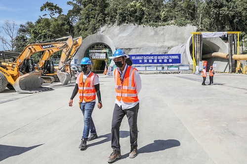 (File)Workers walk at the construction site of East Coast Rail Link (ECRL), a Chinese-invested railway project part of the Beijing "Belt and Road Initiative", in Bentong, Malaysia. Image: Reuters/ Hasnoor Hussain