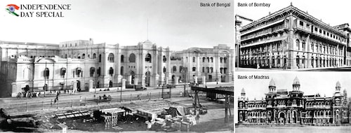 Imperial Bank of India was the result of an amalgamation of three Presidency Banks of colonial India: The Bank of Bengal, the Bank of Bombay and the Bank of Madras in 1921.