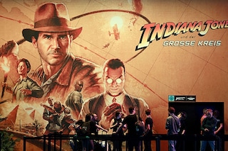 Visitors stand at the booth of the video game "Indiana Jones and the Great Circle" during the media day at the Gamescom video games trade fair in Cologne.
Image: Ina Fassbender / AFPÂ©