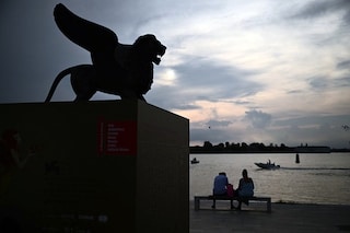A winged lion, which symbolizes the city of Venice, at Lido di Venezia. Image credit: Photography Marco BERTORELLO / AFP