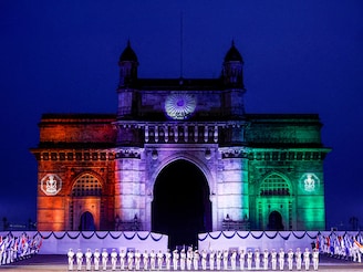 Indian Navy personnel demonstrate their skills during Navy Day celebrations in Mumbai, India, December 4, 2024.