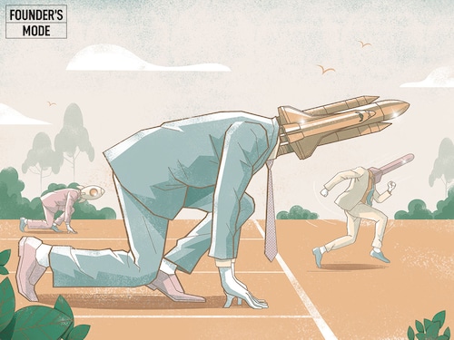 Founders aren’t afraid to fail and pivot their way to success whereas others think of risk mitigation.
Illustration: Chaitanya Dinesh Surpur Founders aren’t afraid to fail and pivot their way to success whereas others think of risk mitigation.
Illustration: Chaitanya Dinesh Surpur