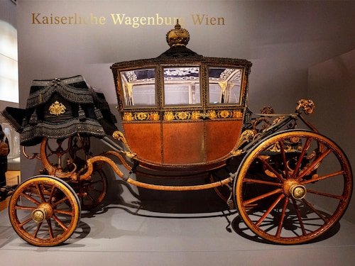 A carriage of Empress Elisabeth of Austria (known as Sisi) , originally the Milan coronation carriage of Napoleon 1, is seen on display at the Imperial Carriage Museum at Schoenbrunn’s palace in Vienna.
Image: Joe Klamar / AFP© A carriage of Empress Elisabeth of Austria (known as Sisi) , originally the Milan coronation carriage of Napoleon 1, is seen on display at the Imperial Carriage Museum at Schoenbrunn’s palace in Vienna.
Image: Joe Klamar / AFP©