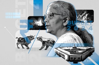 Equities stayed calm before Sitharaman’s presentation in the Parliament but soon turned cold, snubbing the proposals.
Illustration: Chaitanya Dinesh Surpur
