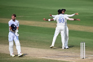 India"s Jasprit Bumrah celebrates with his teammate Yashasvi Jaiswal (R) after winning the second Test cricket match between India and England at the Y.S. Rajasekhara Reddy Cricket Stadium in Visakhapatnam on February 5, 2024.