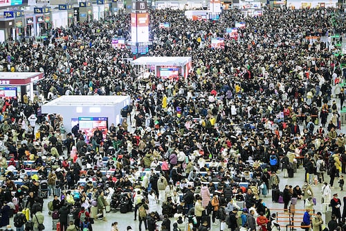 Hundreds of millions of people are streaming out of China"s major cities this week in the world"s largest annual migration, heading home to share meals, pay respects to their elders and deliver blessings for the upcoming Year of the Dragon. Image China out© Hundreds of millions of people are streaming out of China"s major cities this week in the world"s largest annual migration, heading home to share meals, pay respects to their elders and deliver blessings for the upcoming Year of the Dragon. Image China out©