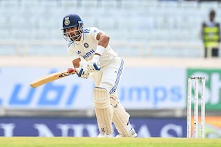 Dhruv Jurel of India bats during day three of the 4th Test Match between India and England at JSCA International Stadium Complex on February 25, 2024, in Ranchi, India. Image: Gareth Copley/Getty Images