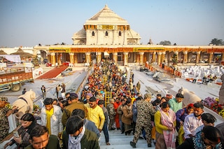 Ayodhya"s transformation of religious fervour into economic prosperity is not an isolated phenomenon.
Image: Ritesh Shukla/Getty Images