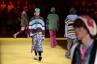 The "skirt over pants" combo is back with a vengeance in 2024, for women and men alike. The "skirt over pants" combo is back with a vengeance in 2024, for women and men alike. Image: Miguel Medina / AFPÂ©