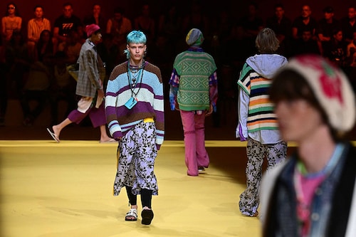 The "skirt over pants" combo is back with a vengeance in 2024, for women and men alike. The "skirt over pants" combo is back with a vengeance in 2024, for women and men alike. Image: Miguel Medina / AFP© The "skirt over pants" combo is back with a vengeance in 2024, for women and men alike. The "skirt over pants" combo is back with a vengeance in 2024, for women and men alike. Image: Miguel Medina / AFP©