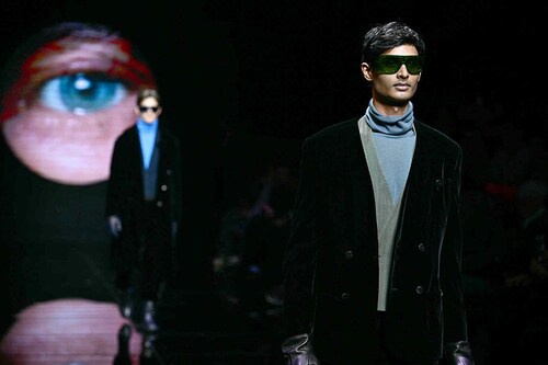 A model walks the runway at the Giorgio Armani collection show during the Milan Fashion Week Menswear Autumn/Winter 2024/2025 on January 15, 2024 in Milan.
Image: Gabriel Bouys / AFP© A model walks the runway at the Giorgio Armani collection show during the Milan Fashion Week Menswear Autumn/Winter 2024/2025 on January 15, 2024 in Milan.
Image: Gabriel Bouys / AFP©