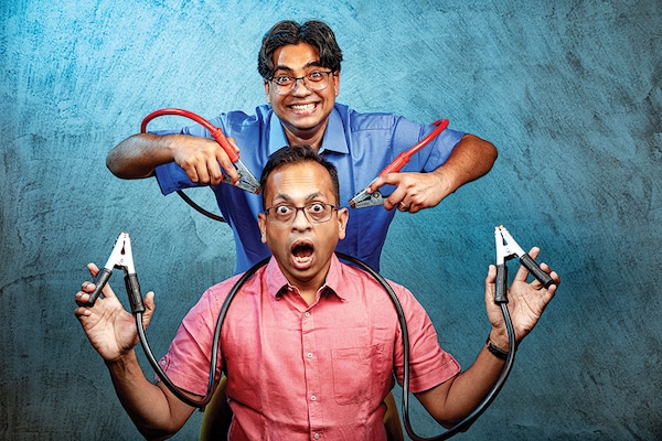 Vineet Dravid (front) and Prashant Kumar Srivastava (back), the co-founders at Oorja Energy Image: Nishant Ratnakar for Forbes India