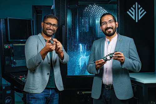 Kaushik Mudda (left) and Navin Jain, co-founders at Ethereal Machines
Image: Nishant Ratnakar for Forbes India Kaushik Mudda (left) and Navin Jain, co-founders at Ethereal Machines
Image: Nishant Ratnakar for Forbes India