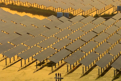 China currently has a total of 339 gigawatts (GW) of capacity under construction, including 159 GW of wind and 180 GW of solar. Image: Stringer / AFP© China currently has a total of 339 gigawatts (GW) of capacity under construction, including 159 GW of wind and 180 GW of solar. Image: Stringer / AFP©