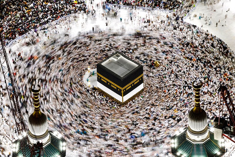 Pilgrims circle the Kaaba as they perform Tawaf at the Grand Mosque on June 11, 2024, ahead of the annual Haj pilgrimage to Mecca, Saudi Arabia.
