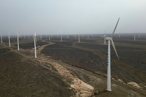 Jiuquan Wind Power: Photo by Jiumei Danzeng/China News Service/VCG viaÂ GettyÂ Images