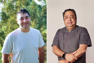 (From left) Chef Prateek Sadhu, chef and founder at Naar in Himachal Pradesh and Chef Manish Mehrotra, Culinary director, Indian Accent