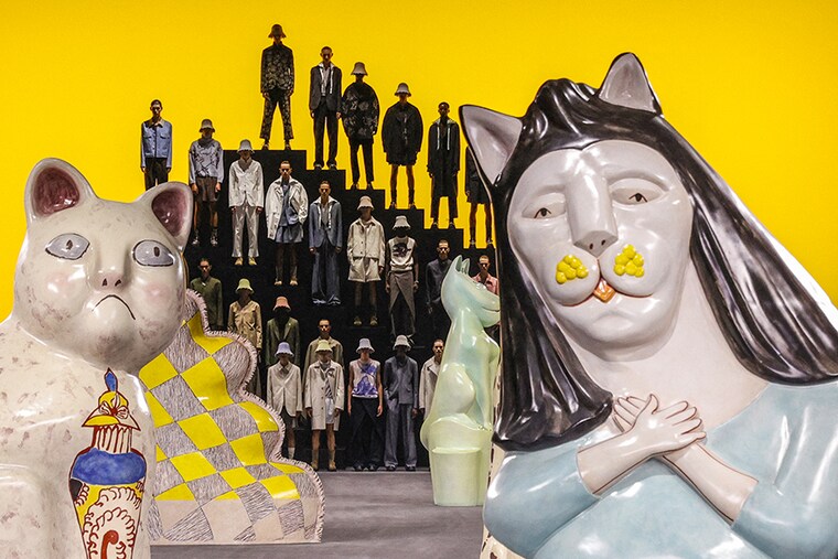 Models present creations from the Dior Spring/Summer 2025 menswear ready to wear collection as part of Paris Fashion Week in Paris, on June 21, 2024.