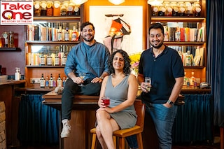 (From L to R): Vidur Gupta, Sakshi Saigal, and Rahul Mehra, co-founders, Third Eye Distillery. Image: Bajirao Pawar for Forbes India Location: The Bombay Canteen, Mumbai